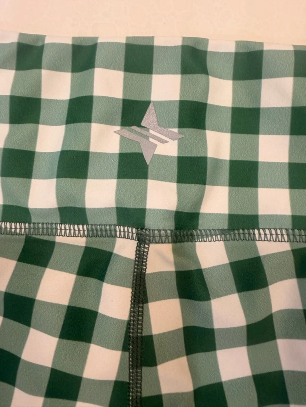 Tuckernuck Green and White Gingham Bike Shorts! Excellent condition! XL! - Picture 5 of 5